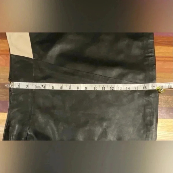 Halogen Black Leather Skirt, size 10 - Picture 3 of 8